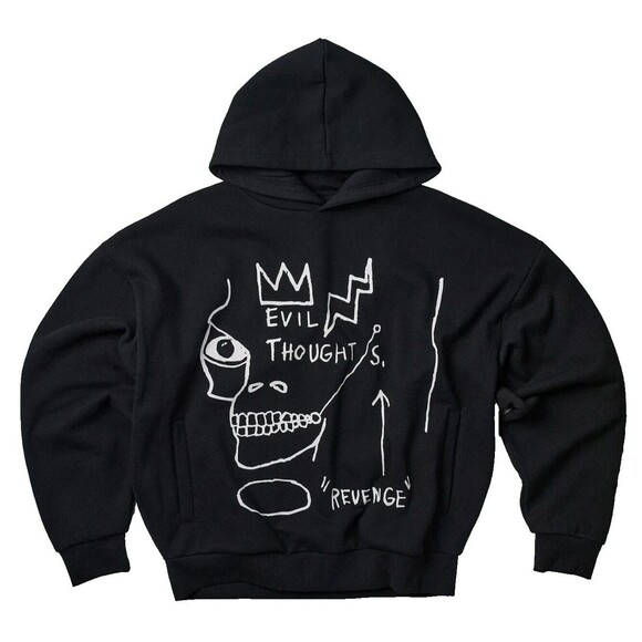Reason Basquiat Hoodie Men’s XL Black White Evil Thoughts Graphic - Picture 13 of 16